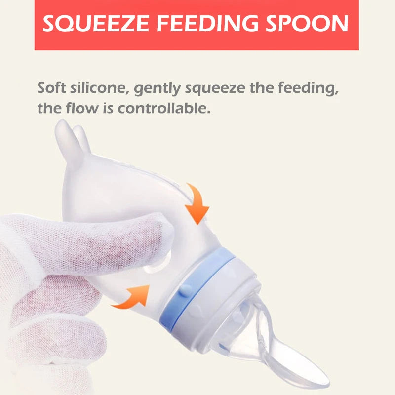 Silicone Bottle (Dolphin) & Anti spill Spoon