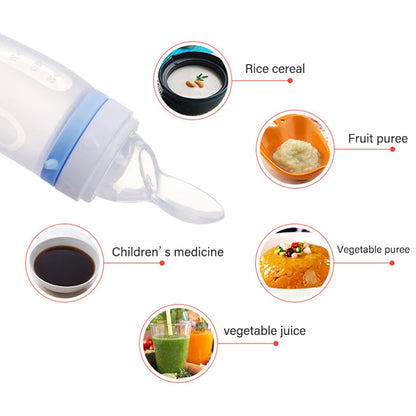 Silicone Bottle (Dolphin) & Anti spill Spoon